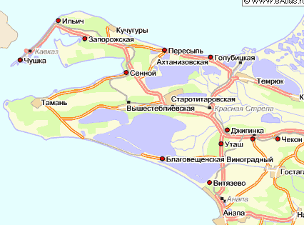 Карта Таманского полуострова